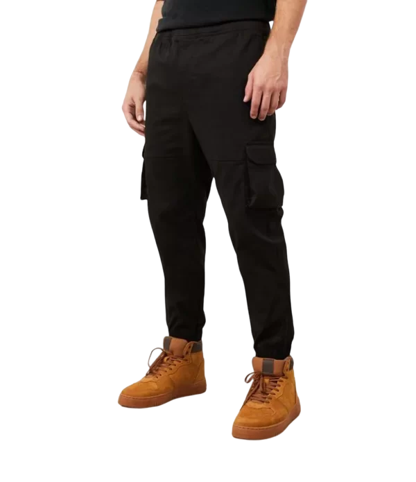 Calça Jogger Cargo Em Sarja Com Cós Elástico E Barra Ajustada - Imagem 2